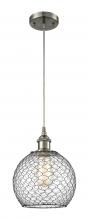 Innovations Lighting 516-1P-SN-G122-8CBK - Farmhouse Chicken Wire - 1 Light - 8 inch - Brushed Satin Nickel - Cord hung - Mini Pendant