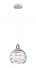 Innovations Lighting 516-1P-WPC-G1213-8 - Athens Deco Swirl - 1 Light - 8 inch - White Polished Chrome - Cord hung - Mini Pendant