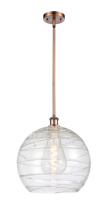 Innovations Lighting 516-1S-AC-G1213-14CL - Athens Deco Swirl - 1 Light - 14 inch - Antique Copper - Stem hung - Mini Pendant