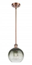 Innovations Lighting 516-1S-AC-G483-8SL - Brookhaven Globe - 1 Light - 8 inch - Antique Copper - Stem hung - Mini Pendant