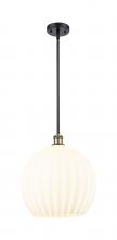 Innovations Lighting 516-1S-BAB-G1217-14WV - White Venetian - 1 Light - 14 inch - Black Antique Brass - Pendant