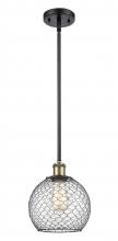 Innovations Lighting 516-1S-BAB-G122-8CBK - Farmhouse Chicken Wire - 1 Light - 8 inch - Black Antique Brass - Mini Pendant