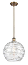 Innovations Lighting 516-1S-BB-G1213-12CL - Athens Deco Swirl - 1 Light - 12 inch - Brushed Brass - Stem hung - Mini Pendant