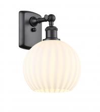 Innovations Lighting 516-1W-BK-G1217-8WV - White Venetian - 1 Light - 8 inch - Matte Black - Sconce