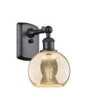 Innovations Lighting 516-1W-BK-G484-7OP - Brookhaven Flute - 1 Light - 7 inch - Matte Black - Sconce