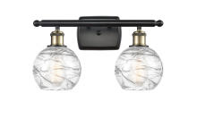 Innovations Lighting 516-2W-BAB-G1213-6CL - Athens Deco Swirl - 2 Light - 16 inch - Black Antique Brass - Bath Vanity Light