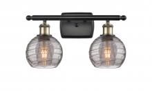 Innovations Lighting 516-2W-BAB-G1213-6SM - Athens Deco Swirl - 2 Light - 16 inch - Black Antique Brass - Bath Vanity Light