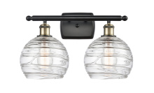 Innovations Lighting 516-2W-BAB-G1213-8CL - Athens Deco Swirl - 2 Light - 18 inch - Black Antique Brass - Bath Vanity Light