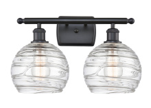 Innovations Lighting 516-2W-BK-G1213-8CL - Athens Deco Swirl - 2 Light - 18 inch - Matte Black - Bath Vanity Light