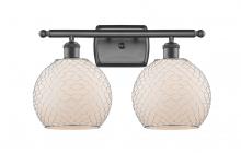 Innovations Lighting 516-2W-OB-G121-8CSN - Farmhouse Chicken Wire - 2 Light - 18 inch - Oil Rubbed Bronze - Bath Vanity Light