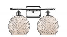 Innovations Lighting 516-2W-PC-G121-8CBK - Farmhouse Chicken Wire - 2 Light - 18 inch - Polished Chrome - Bath Vanity Light