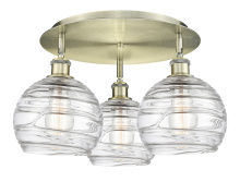 Innovations Lighting 516-3C-AB-G1213-8CL - Athens Deco Swirl - 3 Light - 20 inch - Antique Brass - Semi-Flush Mount