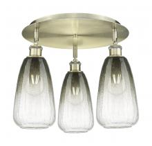 Innovations Lighting 516-3C-AB-G480-6SL - Brookhaven Almond - 3 Light - 18 inch - Antique Brass - Semi-Flush Mount