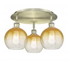 Innovations Lighting 516-3C-AB-G483-8AM - Brookhaven Globe - 3 Light - 20 inch - Antique Brass - Semi-Flush Mount