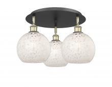 Innovations Lighting 516-3C-BAB-G1216-8WM - White Mouchette - 3 Light - 20 inch - Black Antique Brass - Flush Mount