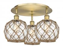 Innovations Lighting 516-3C-BB-G122-8RB - Farmhouse Rope - 3 Light - 20 inch - Brushed Brass - Semi-Flush Mount