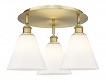 Innovations Lighting 516-3C-BB-GBC-81 - Berkshire - 3 Light - 20 inch - Brushed Brass - Flush Mount