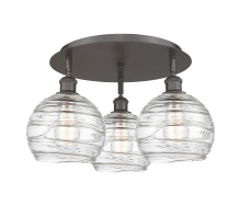 Innovations Lighting 516-3C-OB-G1213-8CL - Athens Deco Swirl - 3 Light - 20 inch - Oil Rubbed Bronze - Semi-Flush Mount