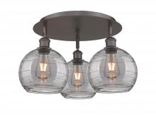 Innovations Lighting 516-3C-OB-G1213-8SM - Athens Deco Swirl - 3 Light - 20 inch - Oil Rubbed Bronze - Flush Mount