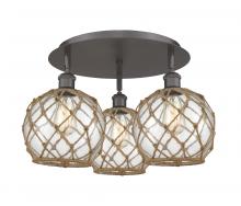 Innovations Lighting 516-3C-OB-G122-8RB - Farmhouse Rope - 3 Light - 20 inch - Oil Rubbed Bronze - Semi-Flush Mount