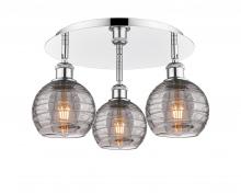 Innovations Lighting 516-3C-PC-G1213-6SM - Athens Deco Swirl - 3 Light - 18 inch - Polished Chrome - Flush Mount