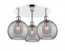 Innovations Lighting 516-3C-PC-G1213-8SM - Athens Deco Swirl - 3 Light - 20 inch - Polished Chrome - Flush Mount