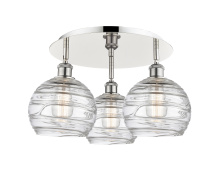 Innovations Lighting 516-3C-PN-G1213-8CL - Athens Deco Swirl - 3 Light - 20 inch - Polished Nickel - Semi-Flush Mount