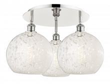 Innovations Lighting 516-3C-PN-G1216-10WM - White Mouchette - 3 Light - 22 inch - Polished Nickel - Flush Mount