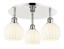 Innovations Lighting 516-3C-PN-G1217-6WV - White Venetian - 3 Light - 18 inch - Polished Nickel - Flush Mount