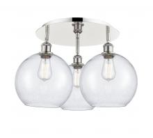 Innovations Lighting 516-3C-PN-G124-10 - Athens - 3 Light - 22 inch - Polished Nickel - Flush Mount