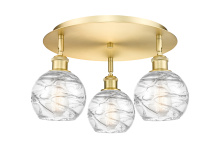 Innovations Lighting 516-3C-SG-G1213-6CL - Athens Deco Swirl - 3 Light - 18 inch - Satin Gold - Semi-Flush Mount