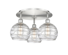 Innovations Lighting 516-3C-SN-G1213-8CL - Athens Deco Swirl - 3 Light - 20 inch - Satin Nickel - Semi-Flush Mount