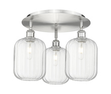 Innovations Lighting 516-3C-SN-G460-7CL - Preston Cylinder - 3 Light - 19 inch - Satin Nickel - Semi-Flush Mount