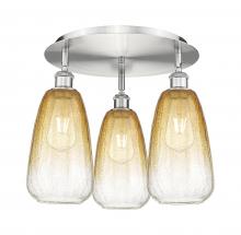 Innovations Lighting 516-3C-SN-G480-6AM - Brookhaven Almond - 3 Light - 18 inch - Satin Nickel - Semi-Flush Mount