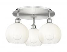 Innovations Lighting 516-3C-SN-G483-8OP - Brookhaven Globe - 3 Light - 20 inch - Satin Nickel - Semi-Flush Mount