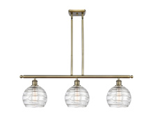 Innovations Lighting 516-3I-AB-G1213-8CL - Athens Deco Swirl - 3 Light - 36 inch - Antique Brass - Stem Hung - Island Light