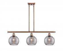 Innovations Lighting 516-3I-AC-G1213-8SM - Athens Deco Swirl - 3 Light - 36 inch - Antique Copper - Cord hung - Island Light