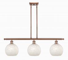 Innovations Lighting 516-3I-AC-G1216-8WM - White Mouchette - 3 Light - 36 inch - Antique Copper - Stem Hung - Island Light