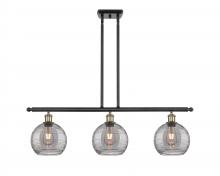 Innovations Lighting 516-3I-BAB-G1213-8SM - Athens Deco Swirl - 3 Light - 36 inch - Black Antique Brass - Cord hung - Island Light