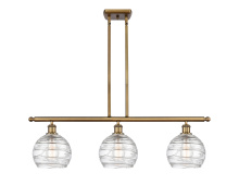 Innovations Lighting 516-3I-BB-G1213-8CL - Athens Deco Swirl - 3 Light - 36 inch - Brushed Brass - Stem Hung - Island Light