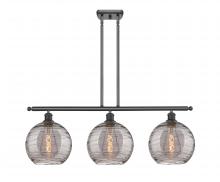 Innovations Lighting 516-3I-BK-G1213-10SM - Athens Deco Swirl - 3 Light - 37 inch - Matte Black - Cord hung - Island Light