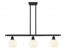 Innovations Lighting 516-3I-BK-G1217-6WV - White Venetian - 3 Light - 36 inch - Matte Black - Stem Hung - Island Light