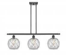 Innovations Lighting 516-3I-BK-G122-8RW - Farmhouse Rope - 3 Light - 36 inch - Matte Black - Cord hung - Island Light