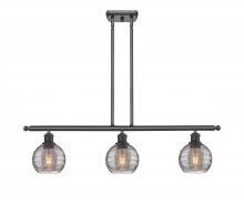 Innovations Lighting 516-3I-OB-G1213-6SM - Athens Deco Swirl - 3 Light - 36 inch - Oil Rubbed Bronze - Cord hung - Island Light