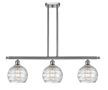 Innovations Lighting 516-3I-SN-G1213-8CL - Athens Deco Swirl - 3 Light - 36 inch - Brushed Satin Nickel - Stem Hung - Island Light