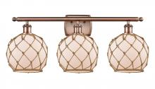 Innovations Lighting 516-3W-AC-G121-8RB - Farmhouse Rope - 3 Light - 28 inch - Antique Copper - Bath Vanity Light