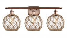 Innovations Lighting 516-3W-AC-G122-8RB - Farmhouse Rope - 3 Light - 28 inch - Antique Copper - Bath Vanity Light