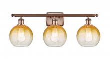 Innovations Lighting 516-3W-AC-G483-8AM - Brookhaven Globe - 3 Light - 28 inch - Antique Copper - Bath Vanity Light