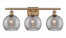 Innovations Lighting 516-3W-BB-G1213-8SM - Athens Deco Swirl - 3 Light - 28 inch - Brushed Brass - Bath Vanity Light