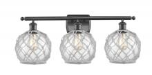 Innovations Lighting 516-3W-OB-G122-8RW - Farmhouse Rope - 3 Light - 28 inch - Oil Rubbed Bronze - Bath Vanity Light